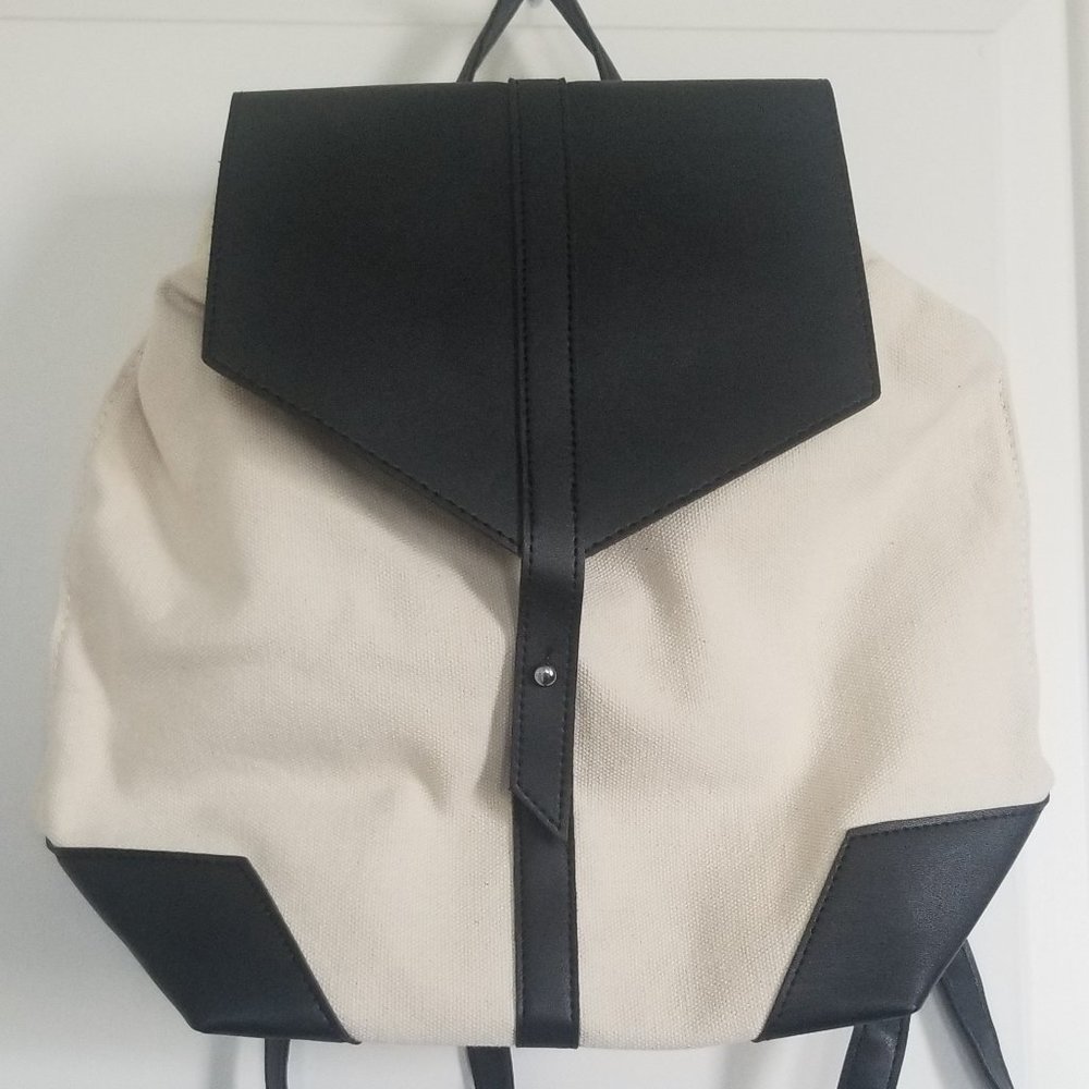 NEW Deux Lux Canvas Vegan Leather Backpack Purse